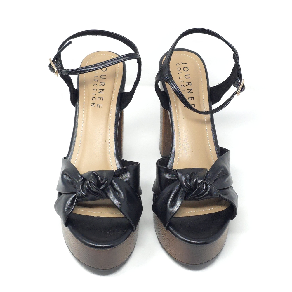 Journee Lorrica Black Knotted Platform Sandals Tru Comfort 9M - Picture 6 of 13